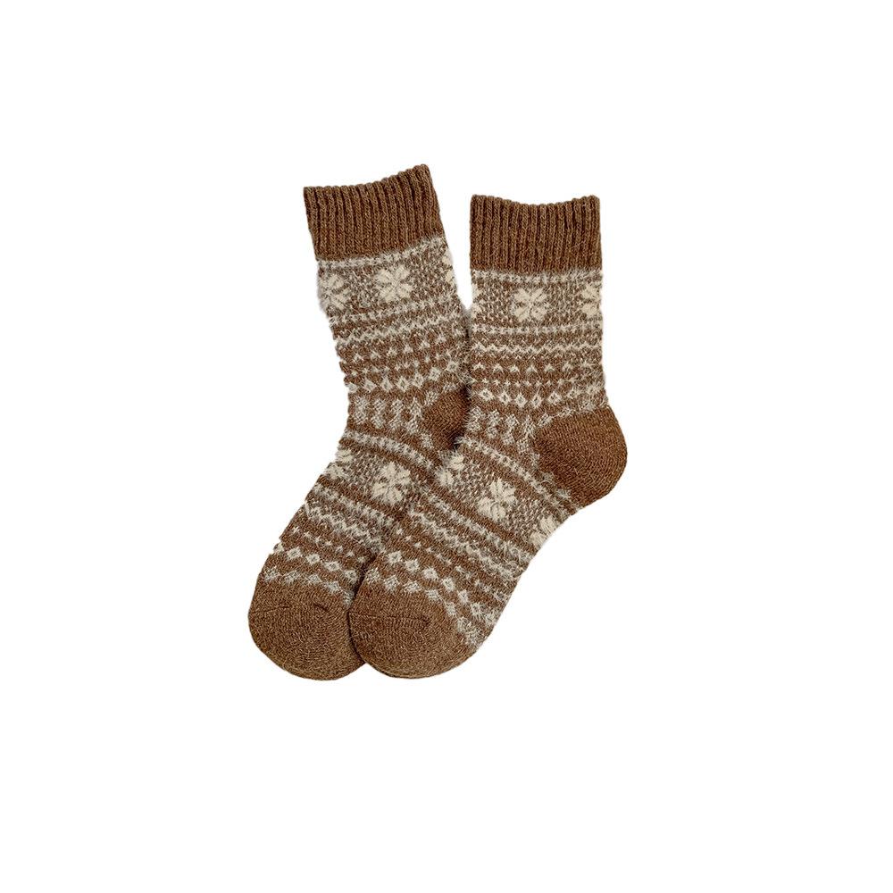 

Толстые и теплые шерстяные носки для теплого и уютного стиля носков до середины икры 1 pair кофейный