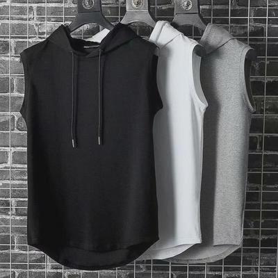 Yaz Sporları ve Koşu için Erkekler Slim Fit Kapşonlu Kolsuz Yelek