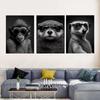 Modernes lustiges Tier-Dekorationsbild Porträt eines Seeotters mit Sonnenbrille Poster Drucke für Wohnzimmer Wanddekor Ungerahmt