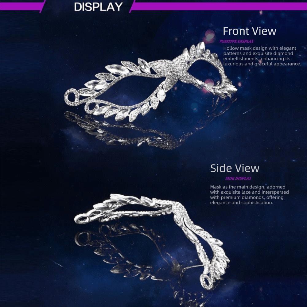 Rhinestone Rhinestone Face Mask Half Face Hollow Eye Mask Luxury Masquerade Mask Wedding Party