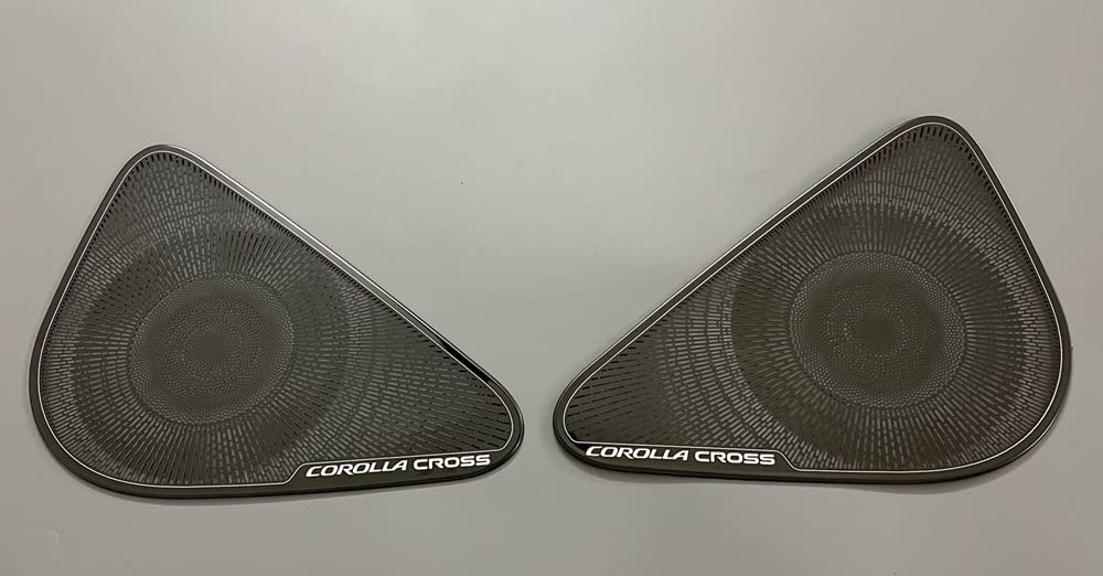 MEKOMEKO Stainless Steel Speaker Covers for the New Toyota Corolla Cross (September 2021 and later), 4-Piece Set, Black, CRS-YXKB