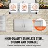 BBQ Access Door, 711x482 Mm Double Outdoor Kitchen Door, Stainless Steel Flush Mount Door, Wall Vertical Door with Handles, for BBQ Island, Grilling