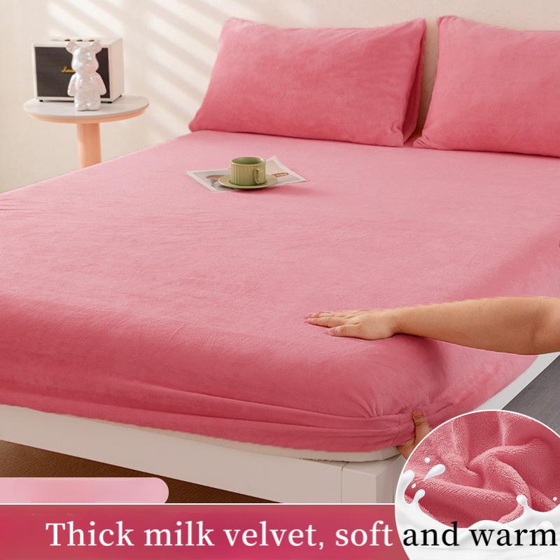 2025 Autumn/Winter New Single Milk Velvet Thickened Bed Sheet, Mattress Protective Cover, Coral Velvet Bed Shee