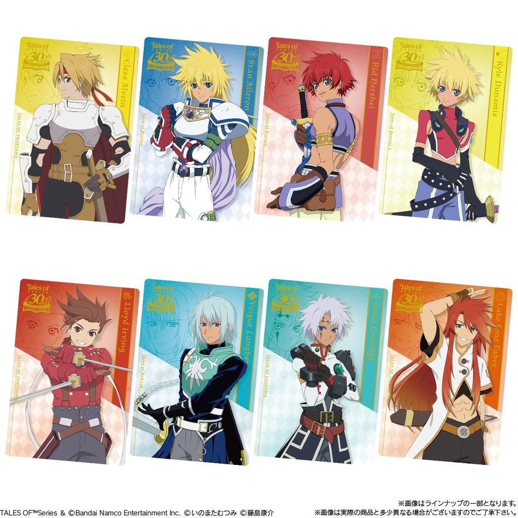 BANDAI Series 30th Anniversary Card Wafers Candy Toy Set of "Tales of" (Baked Confectionery) [Box 20]