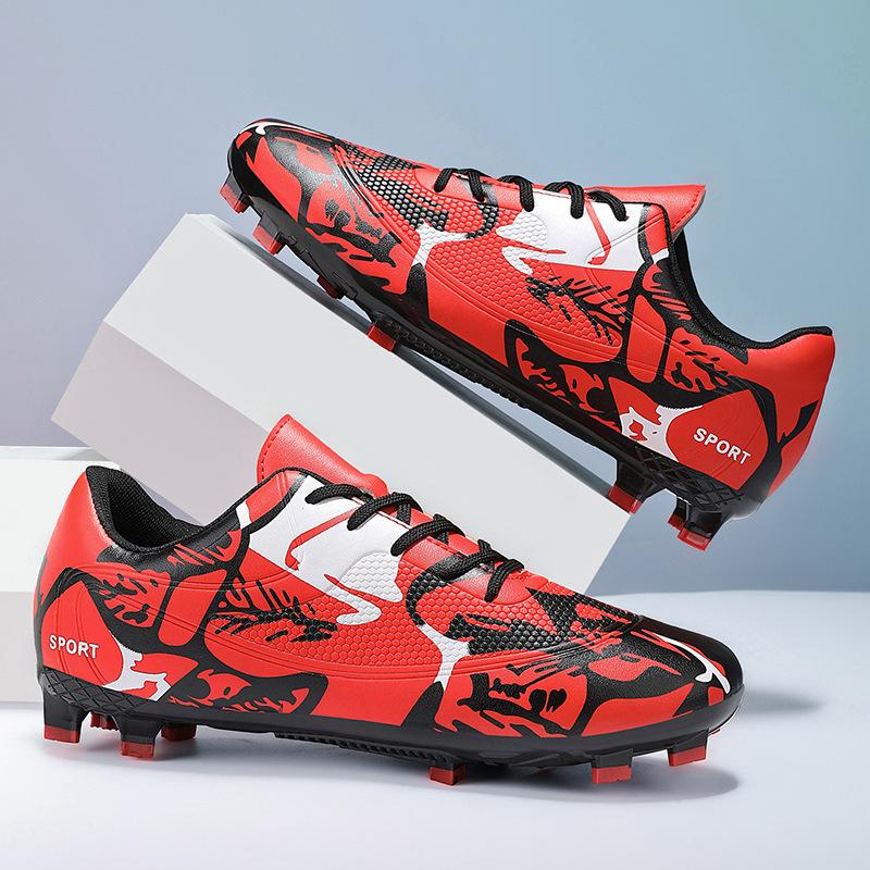 Youth Adult Men's and Large Size Football Shoes Lace-Up Men's TF Broken Nails Elementary School Student Competition AG Long Nails Older Children