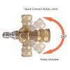 Upgrades Brass Rotary Joint Heavy Duty 4500psi Rotary Joint Simple Installation for Pressure Washer Nozzle Cleaning Tool