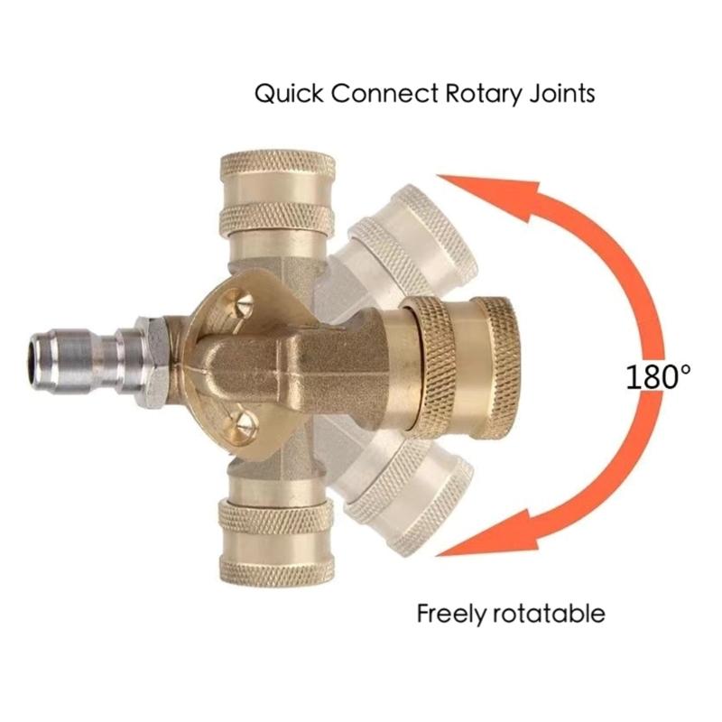 Upgrades Brass Rotary Joint Heavy Duty 4500psi Rotary Joint Simple Installation for Pressure Washer Nozzle Cleaning Tool