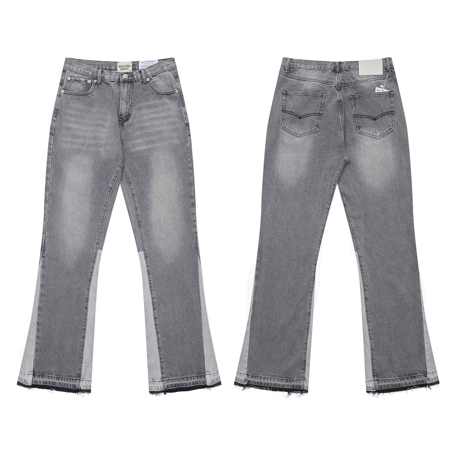 25S trendige Marke gallerydept Farbabstimmung Horn-Jeans Herren und Damen High Street Bodenwischer Gerade Hosen S gray
