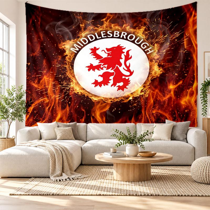 Middlesbrough Football Wall Tapestry, Soft Fabric Wall Hanging, Decorative Backdrop For Bedroom Home Wall Art