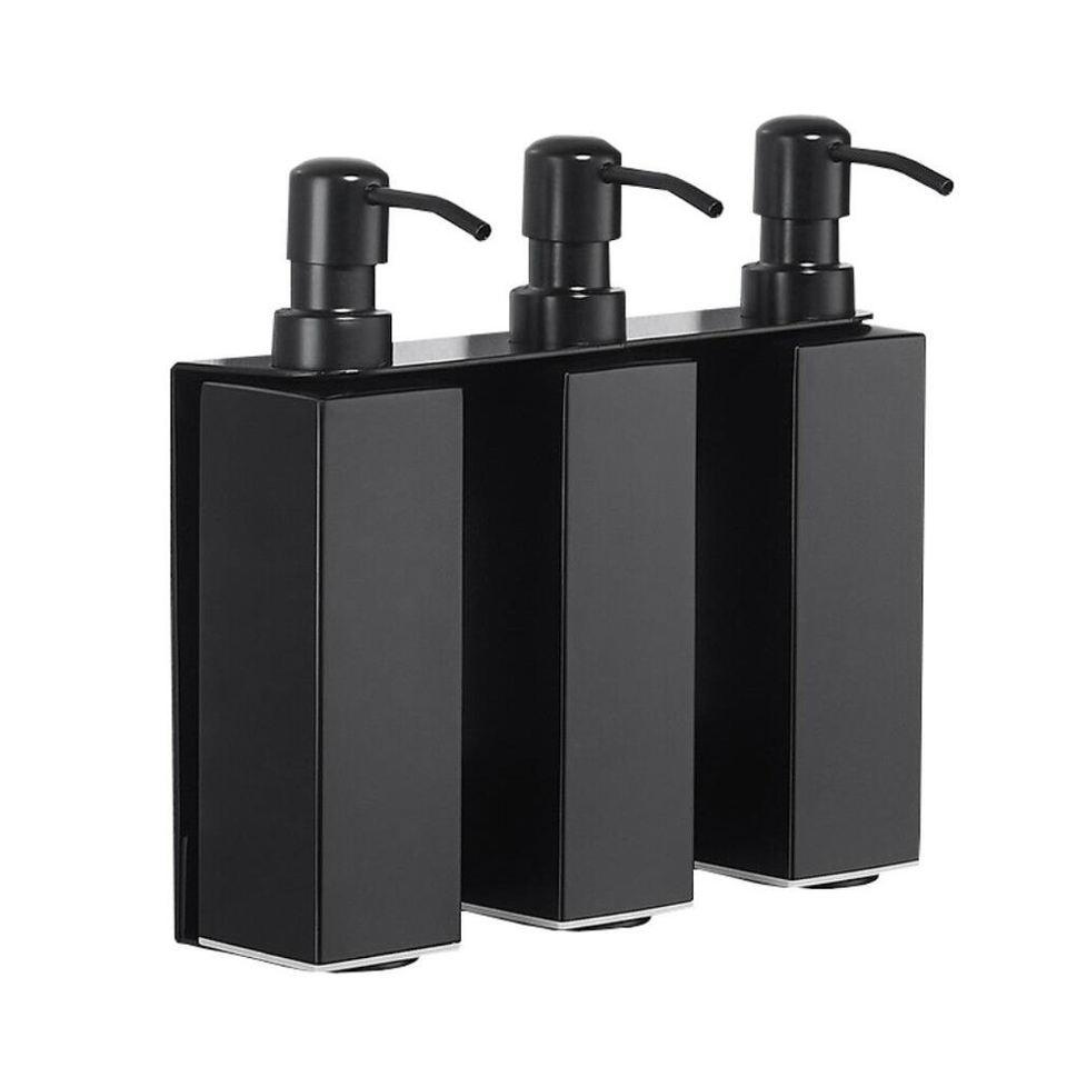 Dispensador Triple de Jabón Líquido de Pared, Dispensador de Champú para Ducha con Cámara de Acero Inoxidable para Baño Hogar Hotel