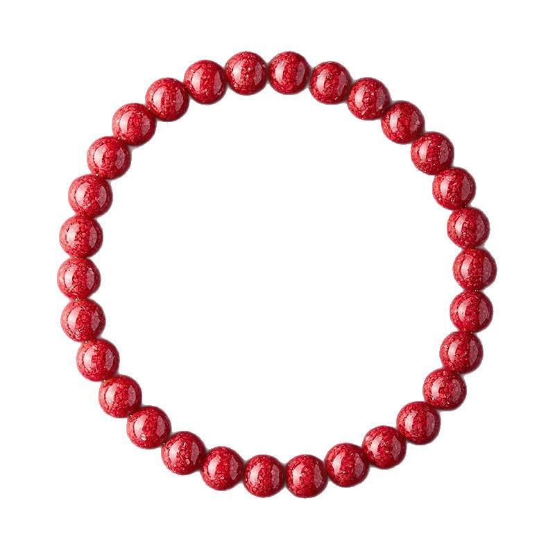 Guizhou Tongren Fully Translucent Natural Cinnabar Bracelet
