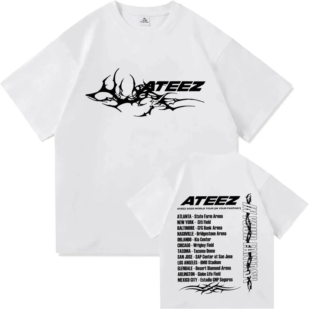 2026 ATEEZ World Tour In Your Fantasy O-Neck Tshrits Men Women Fashion Casual Clothing Hip Hop Teenagers Cotton Comfort Tshrit Unisex