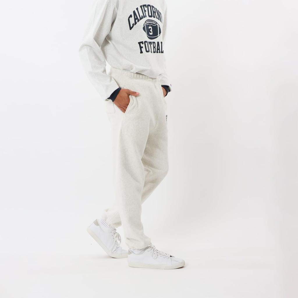 Pants COTTON USA Ribbed Graphic Print Sweatpants Oatmeal M [Champion] 11.5oz Reverseweave(R) REVERSWEAVE(R) C3-Y214 Men's