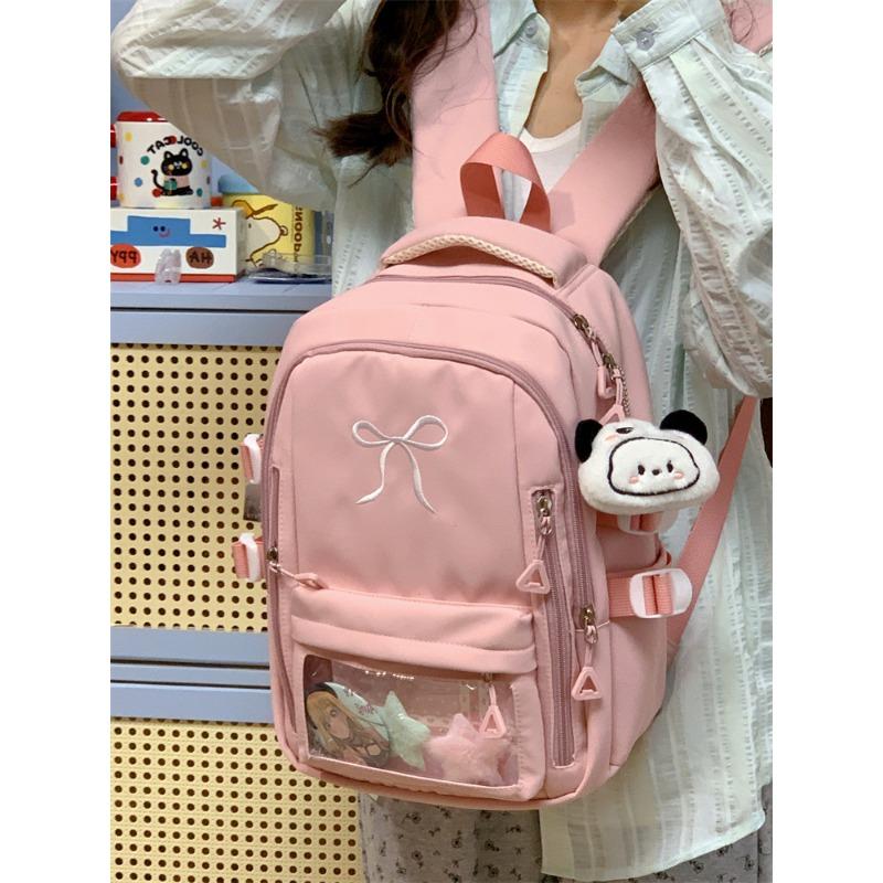 Wind High Value Versatile Girl Small Schoolbag Large Capacity Small Junior High School Student Embroidered Bow Backpack