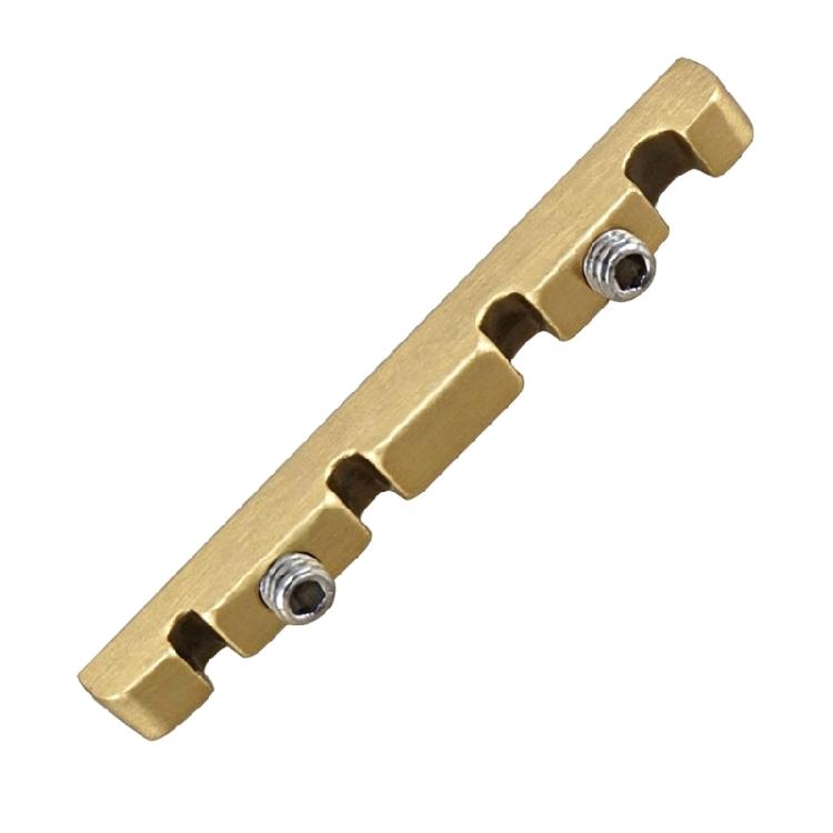 Electric Bass Guitar Brass Nut 38mm Length Roller Grooves String Spacing Adjustable Height Set