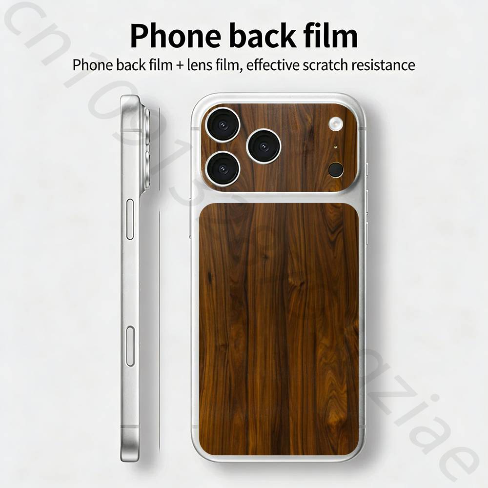 Legno Naturale Per iPhone 17 pro Max /17 pro Cover Completa Adesivo Skin Wrap Pellicola Protettiva Posteriore Colorata 3D