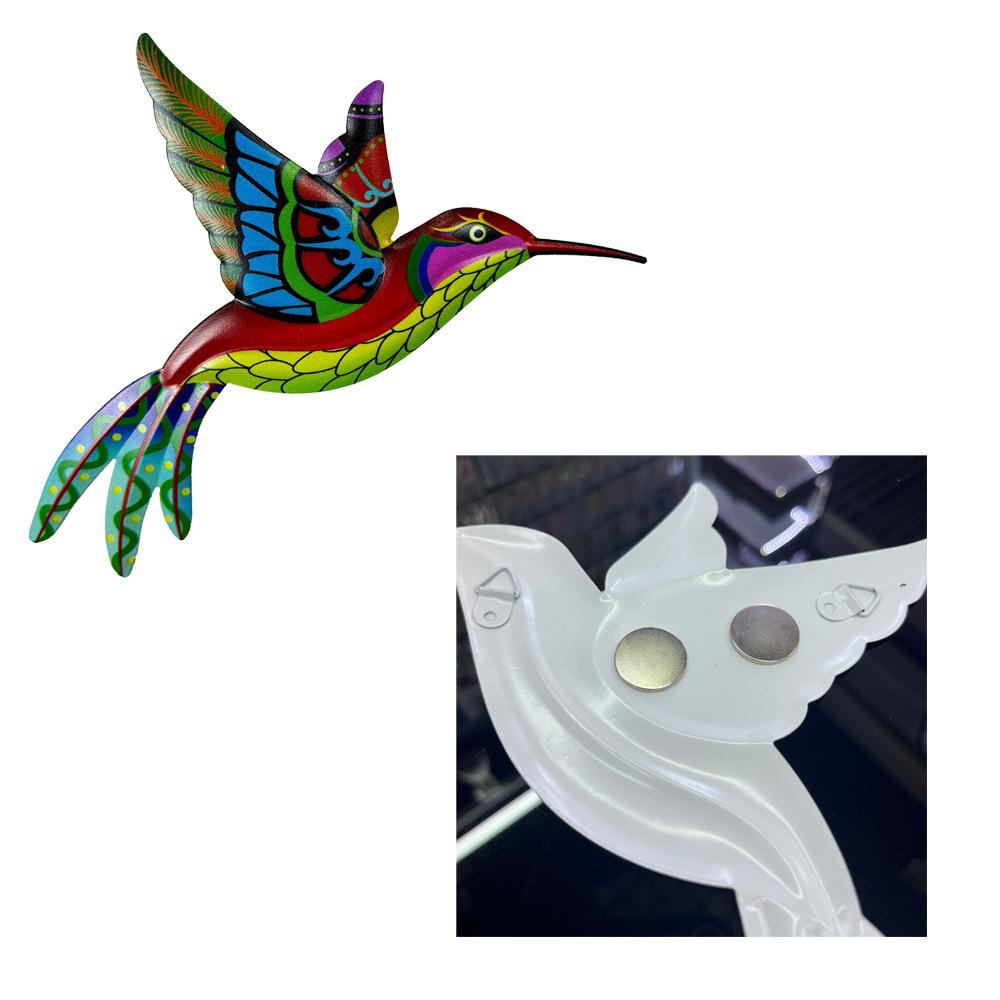 3D Colorful Garden Birds Sculpture Outdoor Iron Hanging Decor Ornaments,Wall Art Decorations for Fence Patio Balcony Living Room