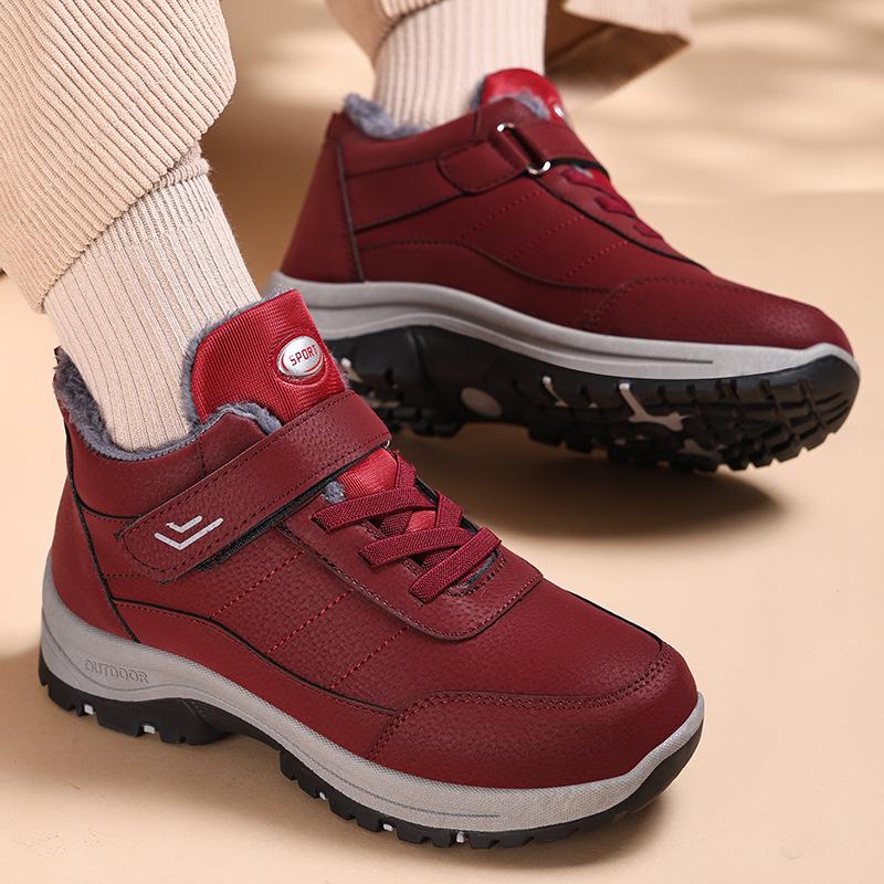 Women's Cotton Shoes, Oversized Cotton Boots, Thickened Snow Boots, Velcro Women's Boots, Versatile Ankle Boots