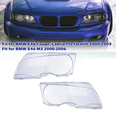 Scheinwerfer klar Objektiv Abdeckung Lampenschirm Fit für BMW 3 Serie E46 Coupe/Cabrio Vor-facelift 2000-2003 M3 00-06 Shell Auto