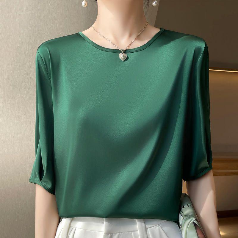 High-End Mulberry Silke Kortarmet Skjorte for Kvinner - Lett & Elegant Sommeroverdel