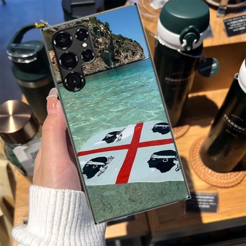 Flagge von Sardinien Cases Handyhülle für Samsung Galaxy S26 Ultra S25 Edge S24 S23 FE S21 Plus S20 S22 S10 Cover TPU Capa Schale Sho