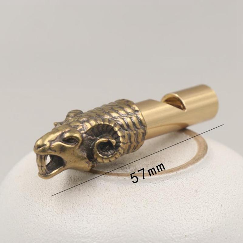 Copper Wild Boar Rhino Eagle Boa Lion Wolf Kirin Lizard Keychain Pendants Outdoor Referee Whistle Vintage Wild Survival Whistles