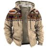 Pánská bunda Svetry Původní Aztécký Buvolí Kabáty Festivalové Tištěné Silné Venkovní Lovné Fleece Zimní Ležérní Streetwear Oblečení