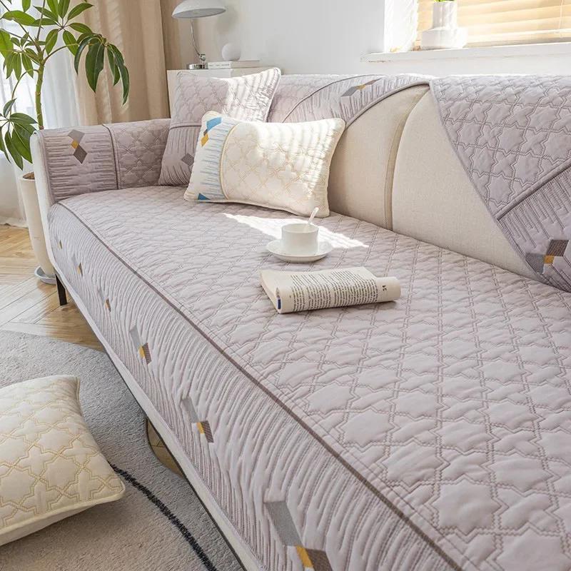 

Cotton Cloth Sofa Cover Four Season Universal Anti Slip Couch Cushion Summer Living Room Sofa Decoration Backrest Towel Sofa Pad 70x70cm 1pcs
