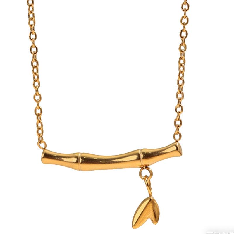 Chinesischer Stil Bambus Anhänger Schlüsselbein Kette - Einzigartiges, Langlebiges Design