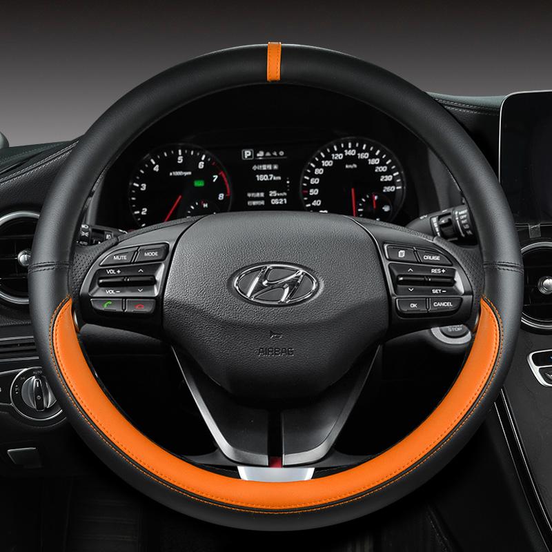 Autolenkradbezüge 38cm für Hyundai i30 Creta Tucson ix35 Solaris Elantra Santa Fe Kona i40 Palisade Autozubehör