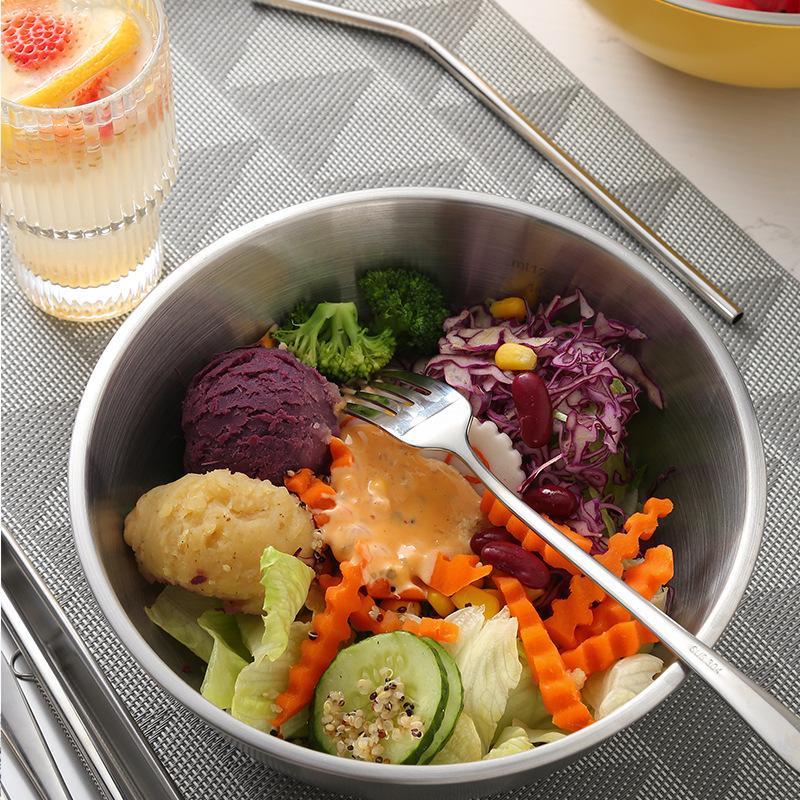 1 Stück Edelstahl Silber Salatschüssel Reisnudeln Lamian Nudeln Schüssel Küchengeschirr Lebensmittelbehälter Outdoor Geschirr