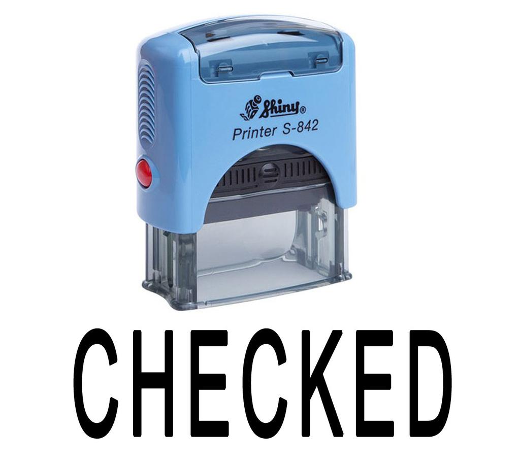 Printtoo CHECKED Self Inking Rubber Stamp Custom Shiny Office Stationery