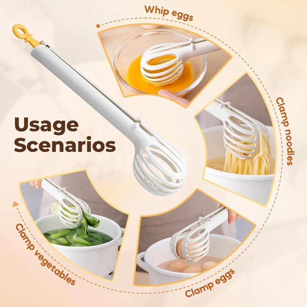 2 in 1 Food Clip & Egg Whisk Multifunctional Egg Beater and Bread Clip Manual Blender Handheld Egg Mixer Plastic Whisk Egg Scrambler Multifunctional