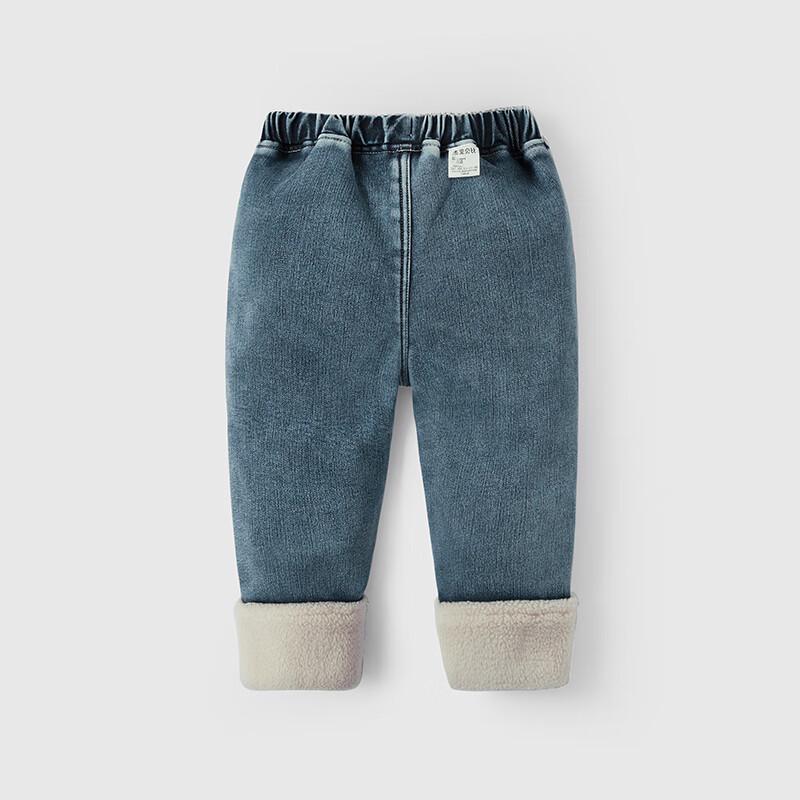 JELLYBABY Girls' Plush-Lined Denim Pants