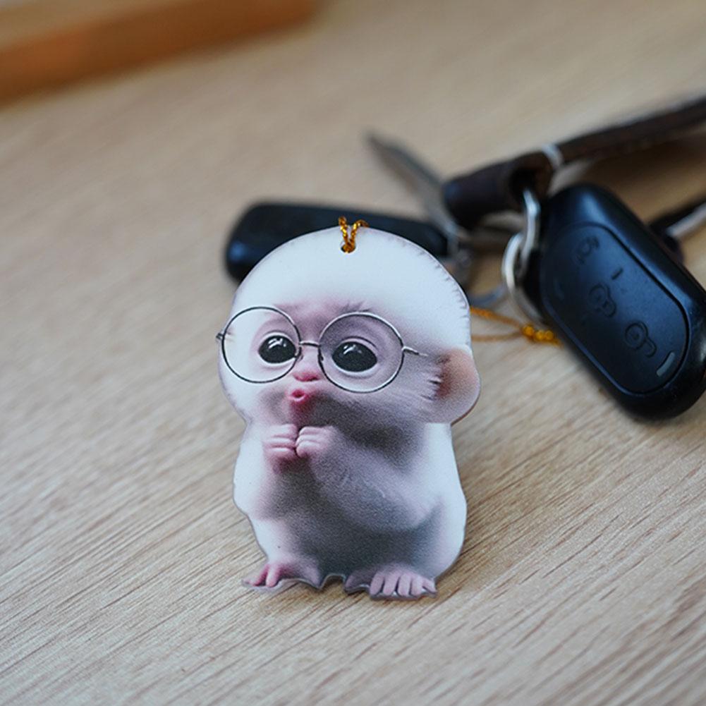 2D Affenförmiger Autoanhänger Hängender Schmuck mit Kette Realistisches Tier Rückspiegel Autodeko Lustiges Autozubehör