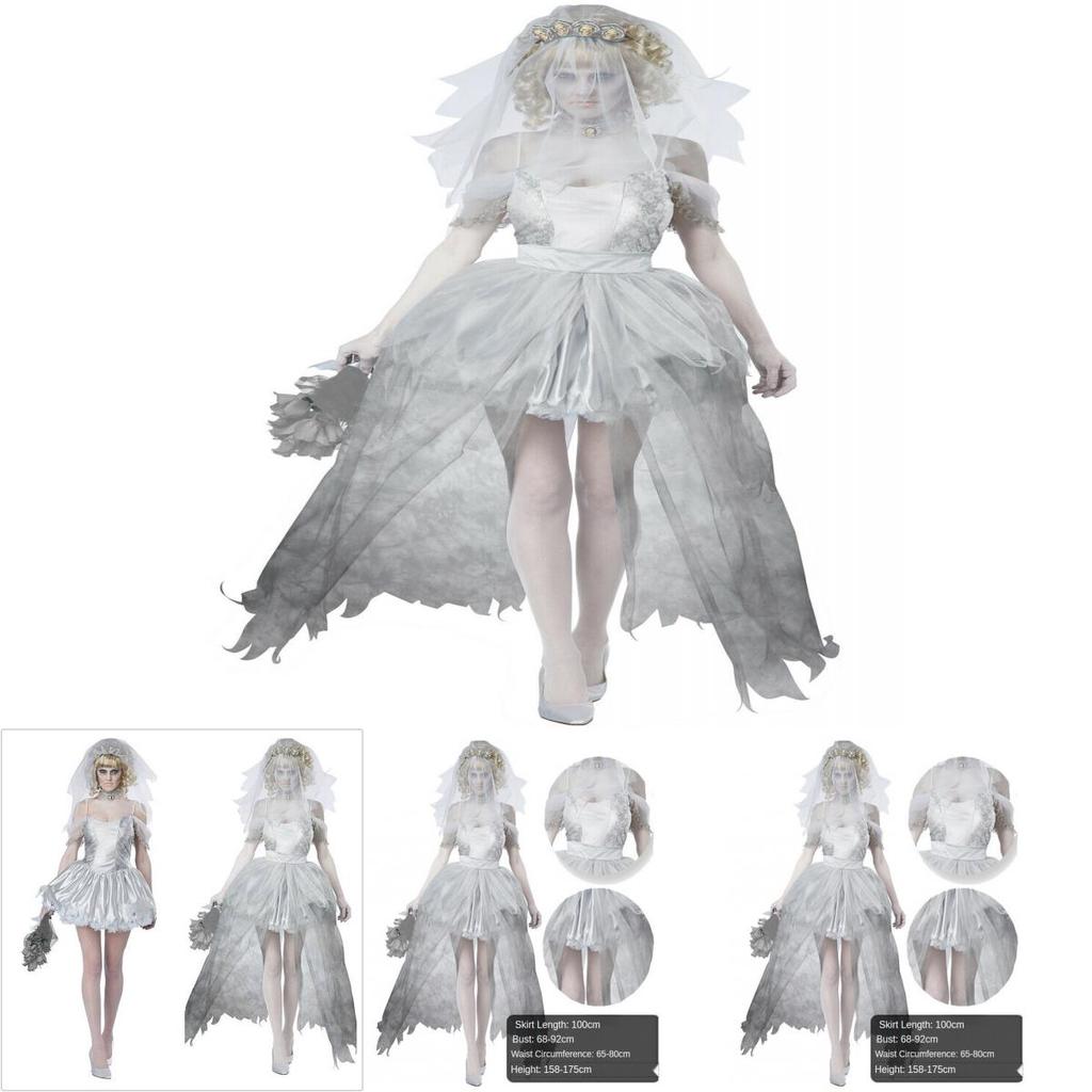Halloween Ghost Bride Dress Costume For Women Role Play Party Cosplay