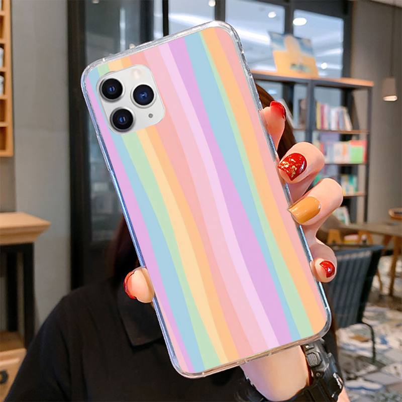 Original Rainbow Phone Case for iPhone 11 12 13 Mini Pro Max 8 7 6 6S Plus X 5 SE 2020 XR XS Case Shell