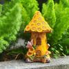 Fuuny Resin Tree House Solar Decorative Lights Small House Ornaments Outdoor Garden Garden Balcony Patio Decoration Lawn Lights