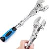 10 Inch Flexhead Adjustable Wrench, 5-in-1 Ratcheting Wrenches With 180 Degree Rotating Head, 45 # Steel Adjustable Spanner Tool