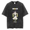 Soul Eater Manga Death The Kid Print Tshirt Vintage Washed Streetwear Men Women Casual Oversized Summer Cotton Graphic Tee