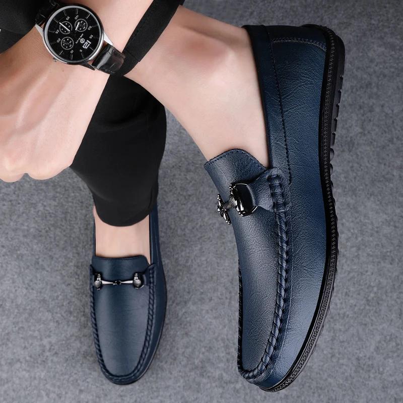 Neue Herren Handgefertigte Slipper Echtes Leder Herren Loafer Outdoor Bequeme Herren Flats Atmungsaktive Herren Freizeitschuhe