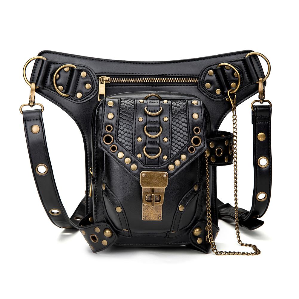Johnature Dámská dámská taška do pasu Retro Locomotive Steampunk Style Vysoce kvalitní Pu Leather Multifunkční malé tašky přes rameno