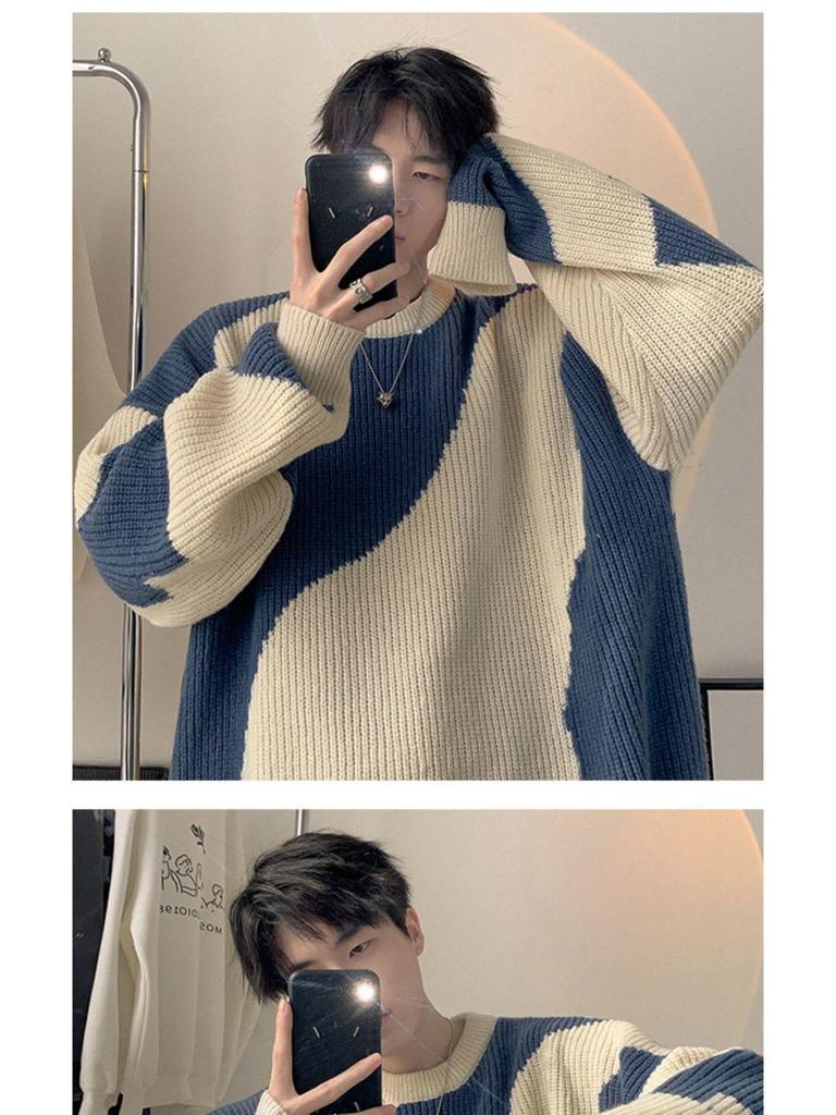 Men's Loose Fit Retro Japanese Style Winter Sweater