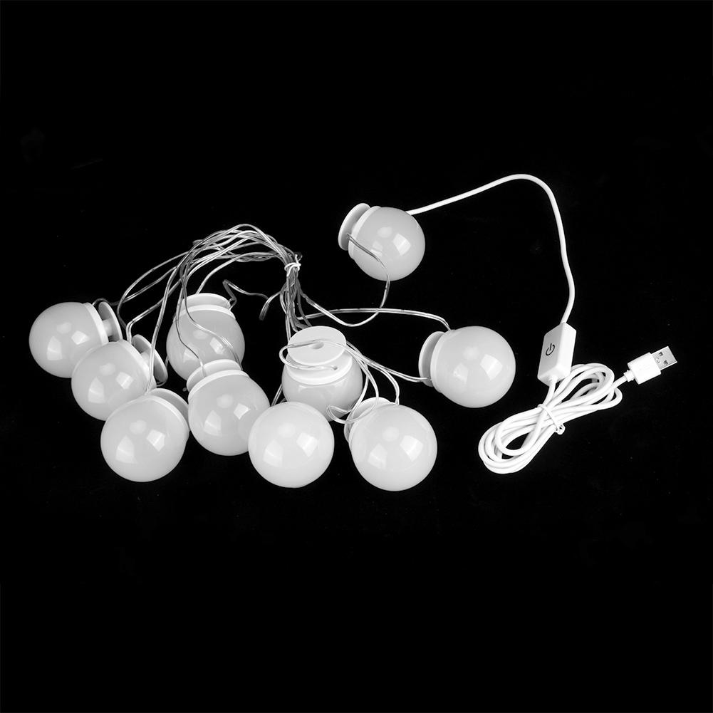 10 Bulb Wall LED Mirror Fill Light Makeup Bulb Light String for Daily Professional Makeup