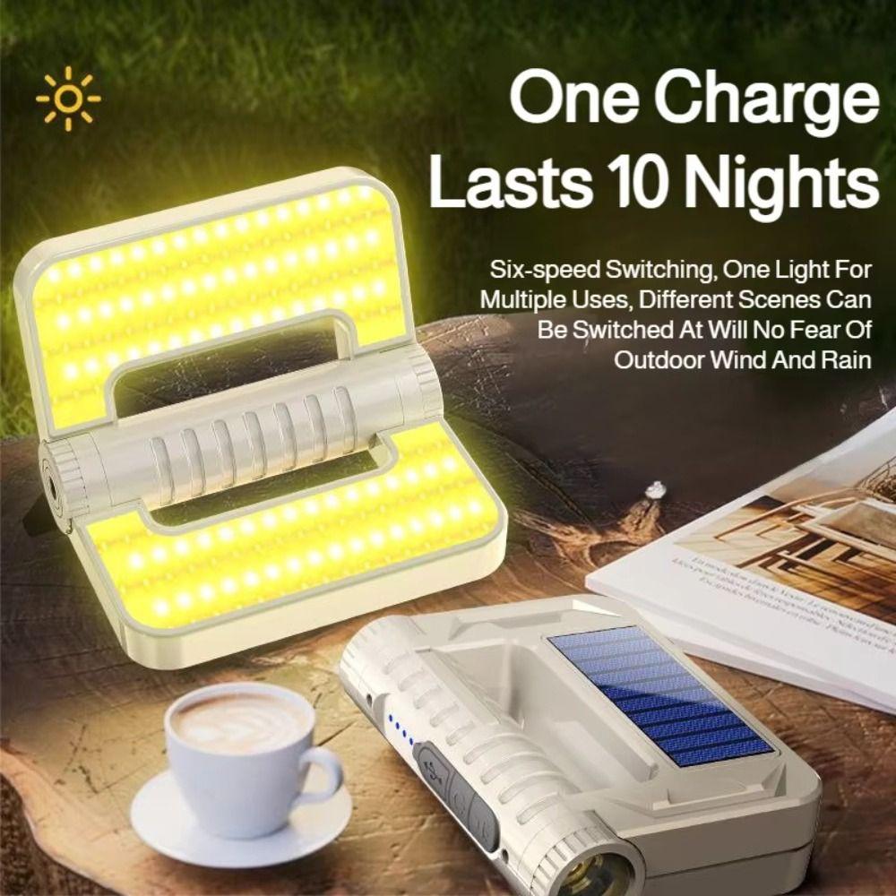 Multifunctional Emergency Light Rainproof 5 Lighting Modes Camping Lantern Solar Powered Foldable Outdoor Lighting