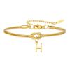 Minimalist Double Layer Snake Chain DIY Alphabet Bracelet Anklet Jewelry Simple Pendant Necklace For Women Gift
