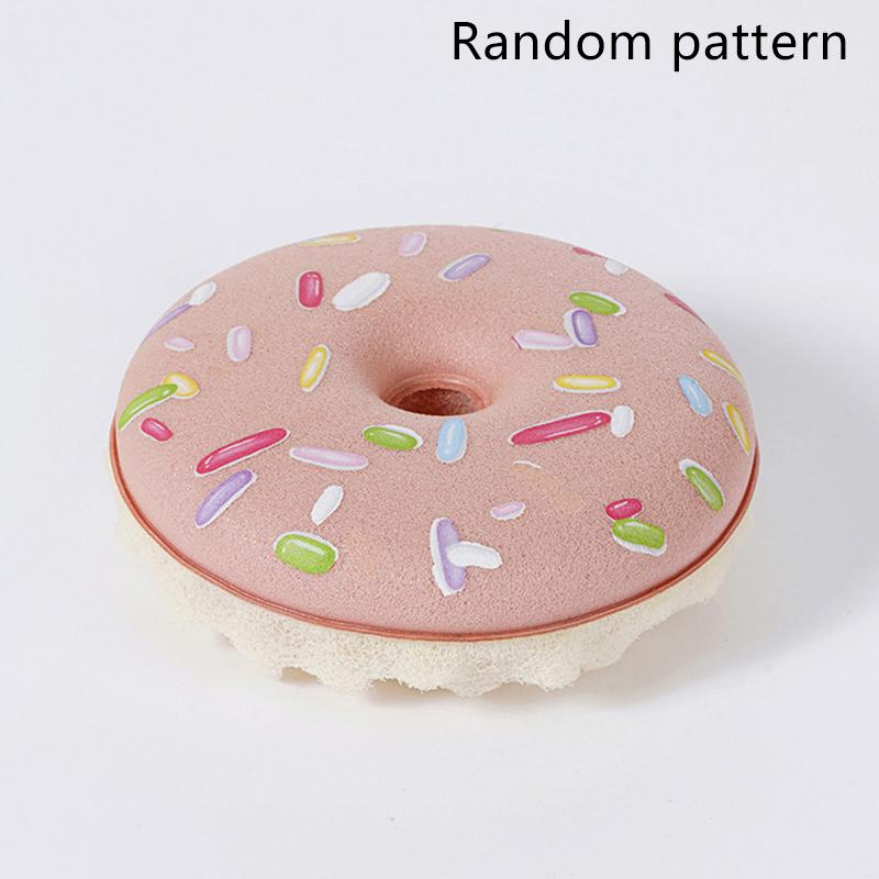 Dish Sponge With Suction Cup Non-Scratch Donut Sponge Set With Suction Cup Quick Drainage Dishwashing Brush For Kitchen