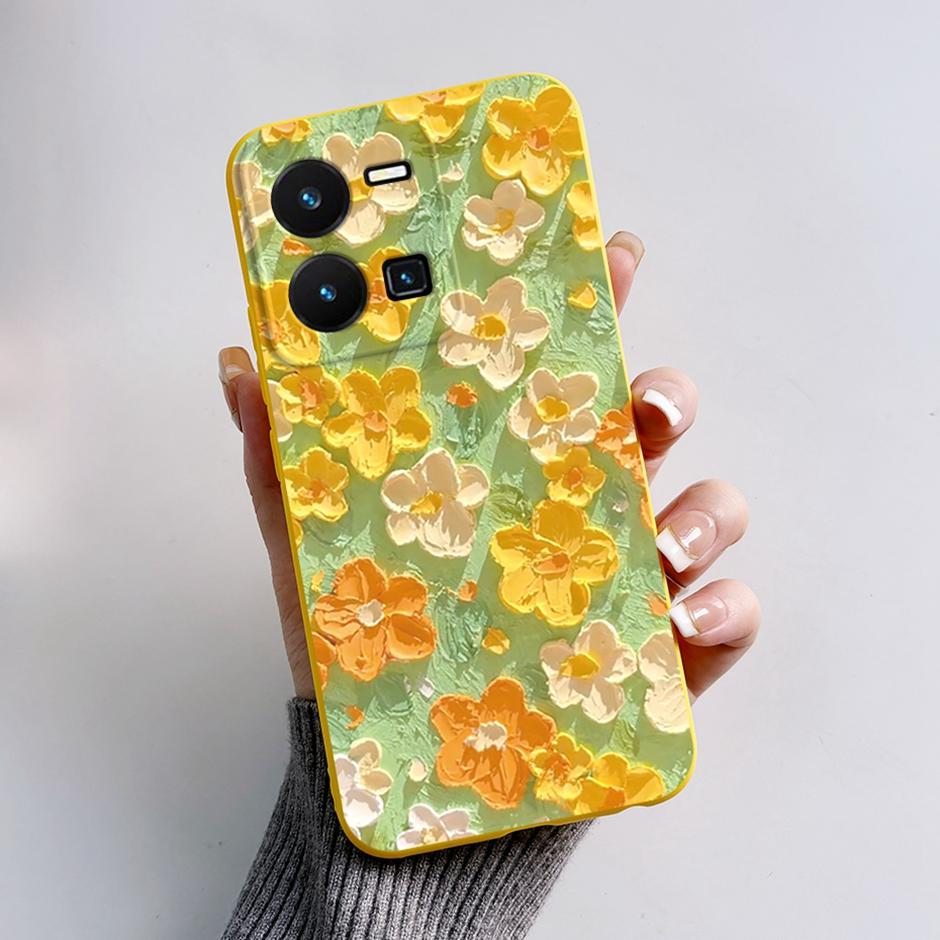 For vivo Y35 4G Protective Case For vivo Y35 4G Fashion Cartoon Phone Cases For vivo Y35 4G Beautiful Painting Back Cover Coque