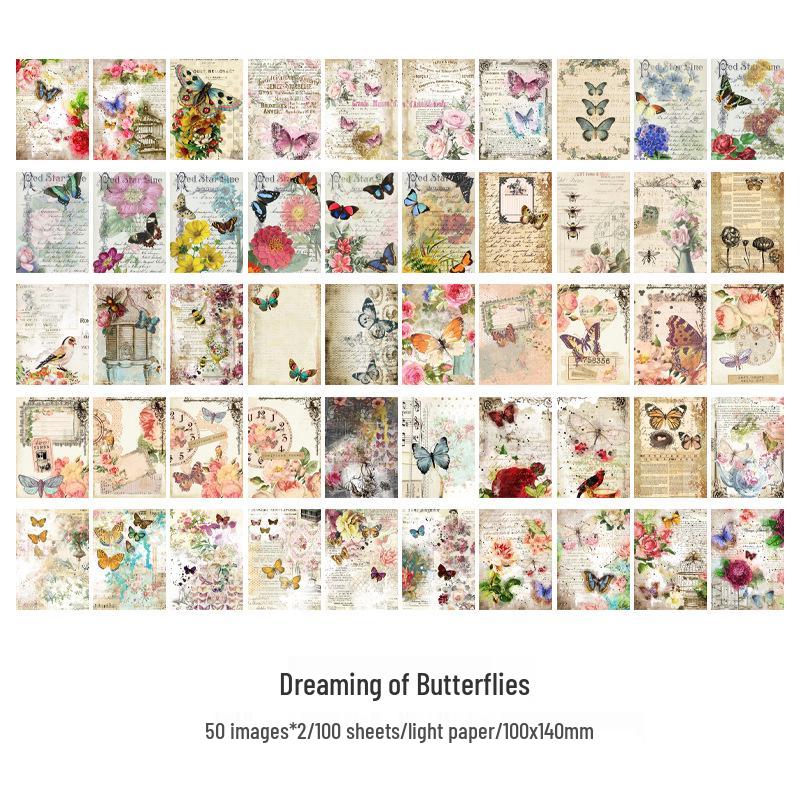 Flourishing Echo: Retro European & American Journal DIY Background Paper