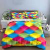 "Colorful Cube Pattern Decor Set" Bedding Set with 1 Duvet Cover 2 Pillowcases Single Double King Queen, Gift